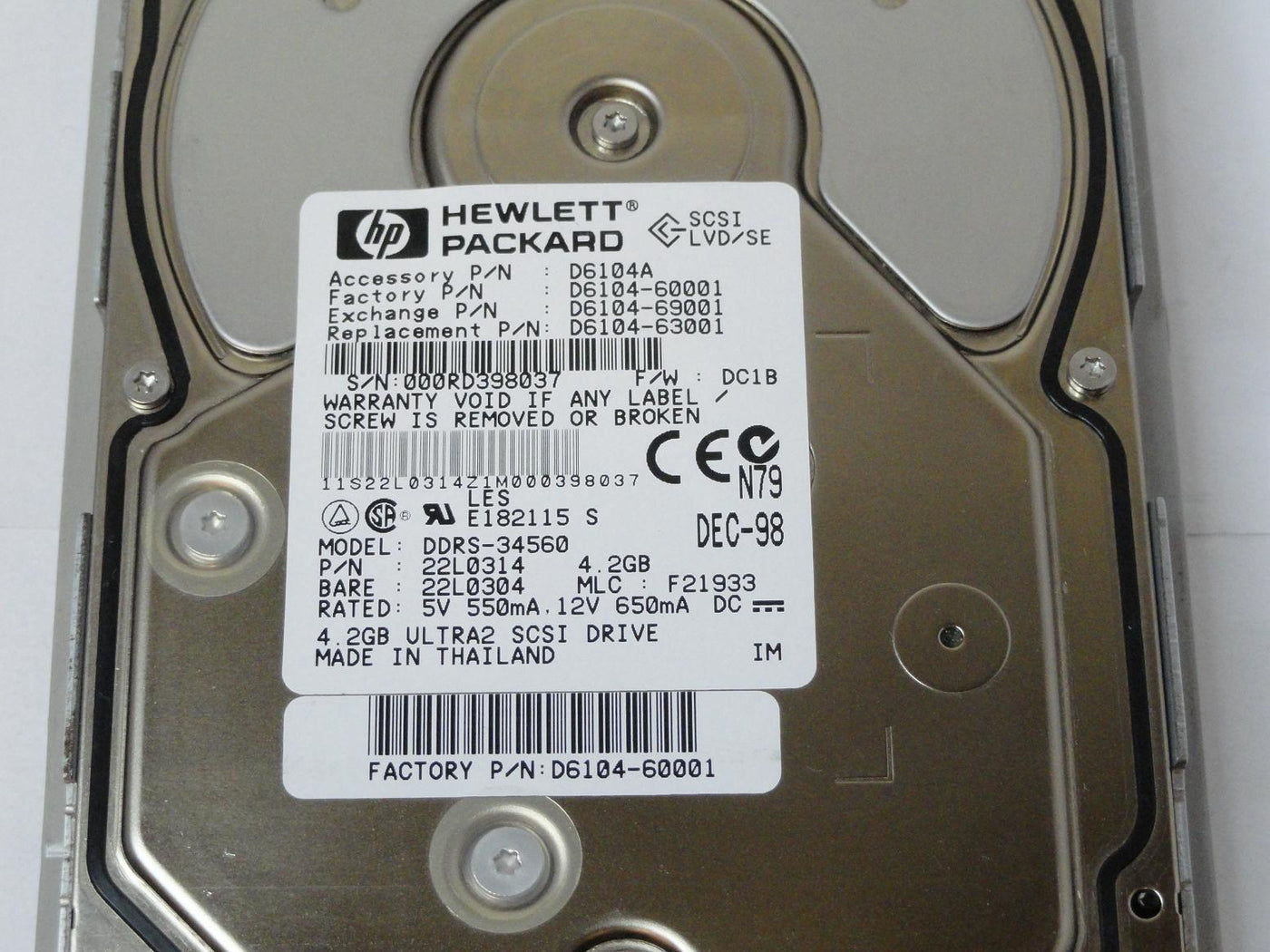 PR24678_22L0314_IBM HP 4.2GB SCSI 80 Pin 7200rpm 3.5in HDD - Image4