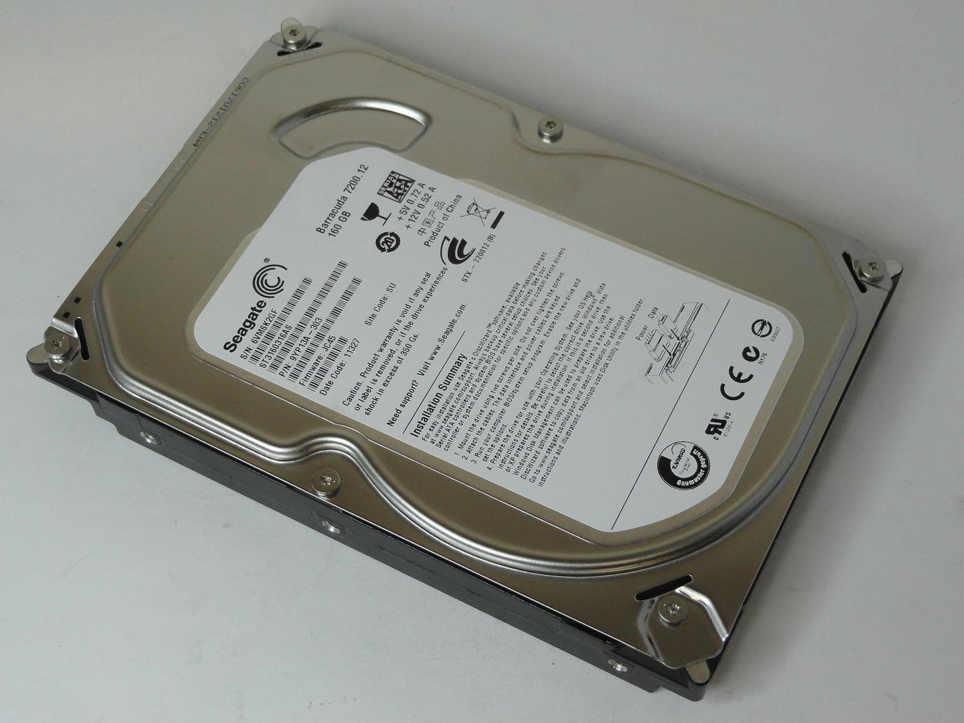 9YP13A-303 - Seagate 160GB SATA 7200rpm 3.5in Barracuda 7200.12 HDD - Refurbished