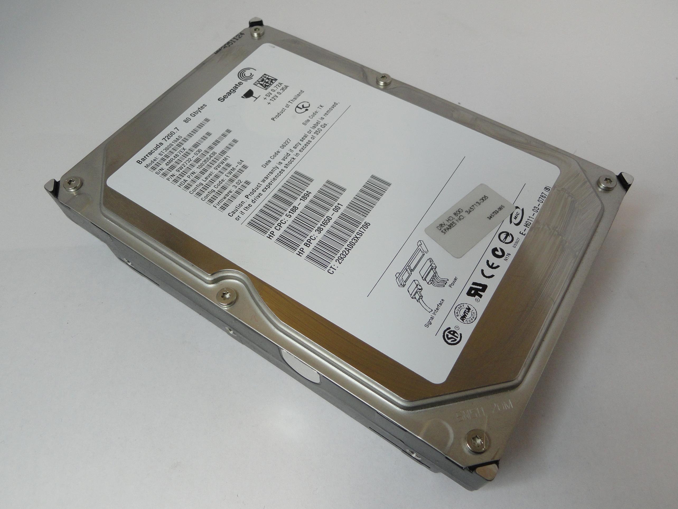 PR21021_9W2732-030_Seagate HP 80GB SATA 7200rpm 3.5in HDD - Image4