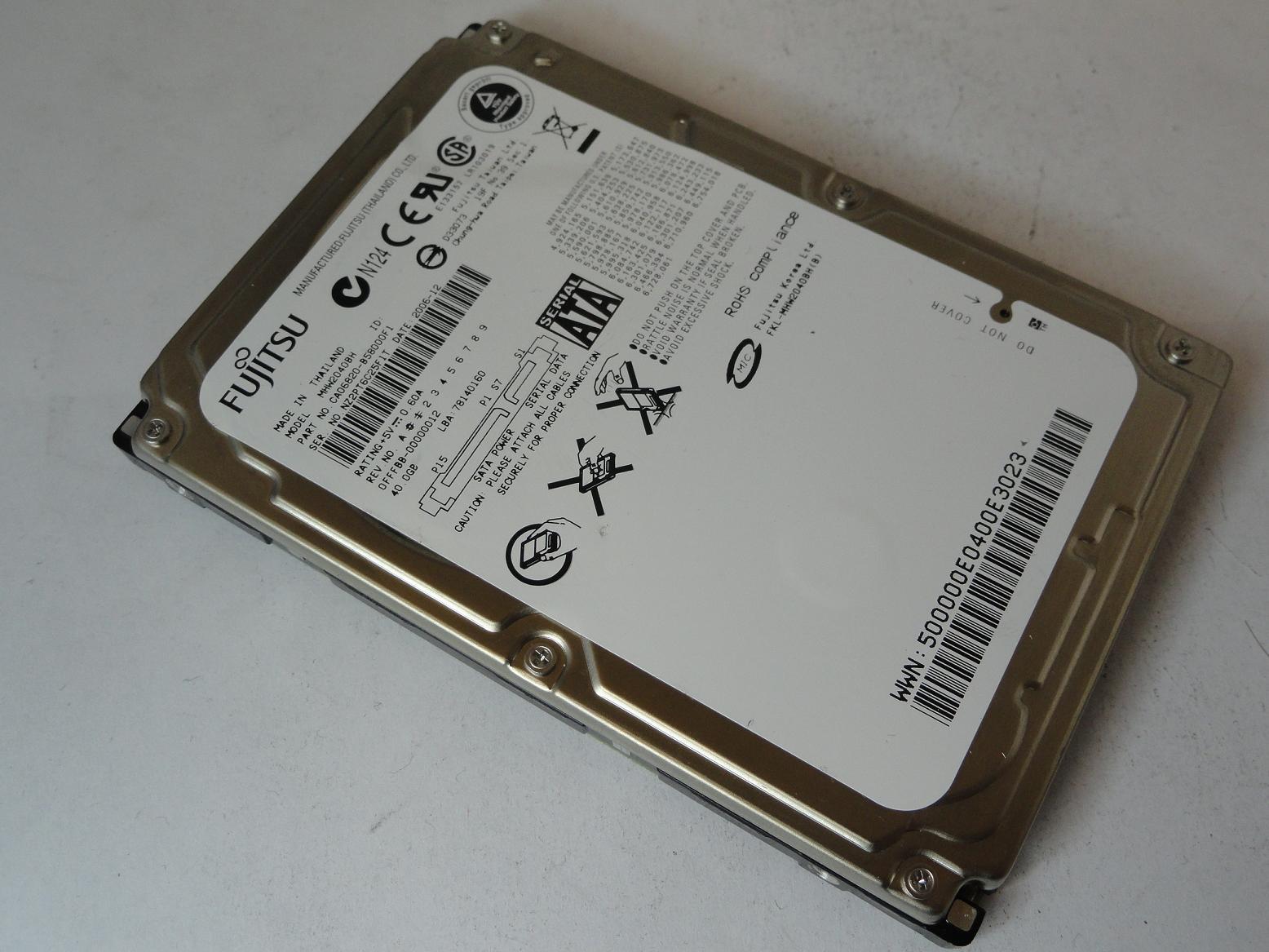CA06820-B58000F1 - Fujitsu 40GB SATA 5400rpm 2.5in HDD - Refurbished