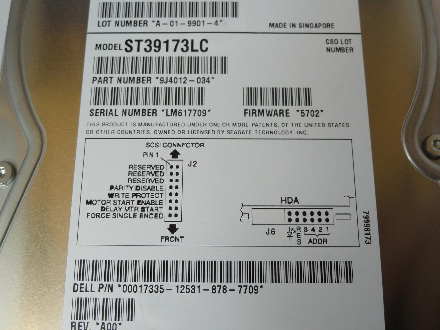 PR11275_9J4012-034_Seagate Dell 9.1GB SCSI 80 Pin 7200rpm 3.5in HDD - Image3