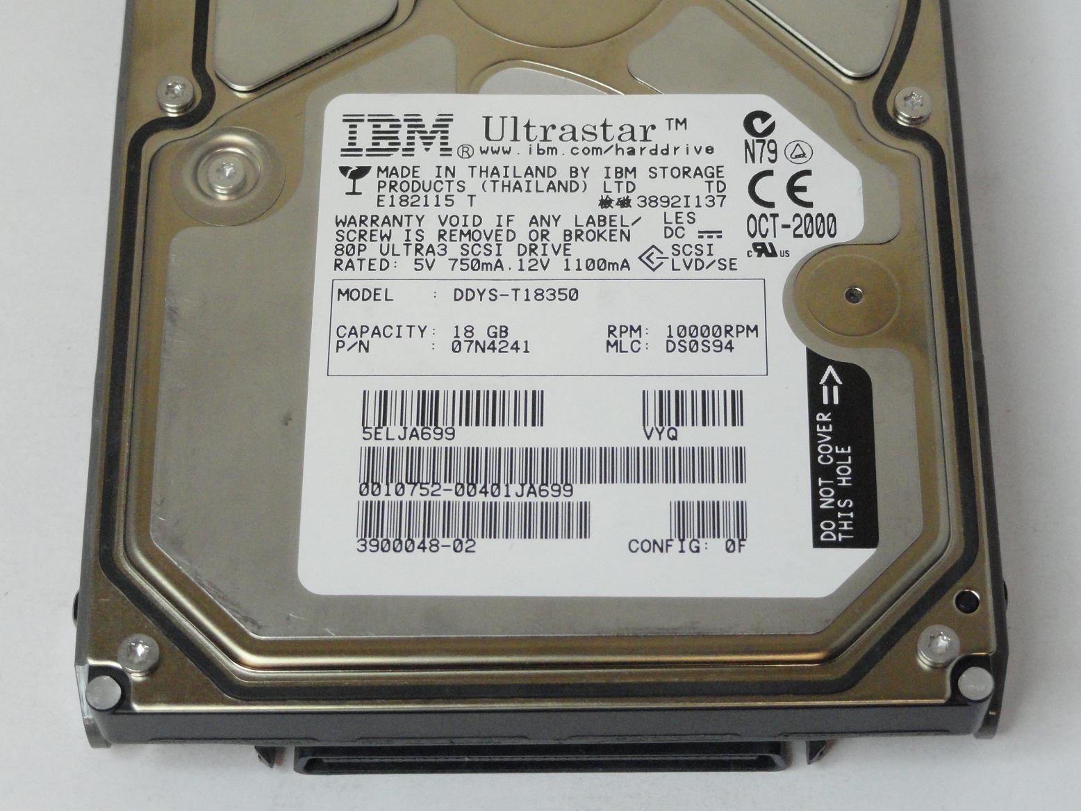 PR00343_07N4241_IBM Sun 18GB SCSI 80 Pin 10Krpm 3.5in HDD - Image4