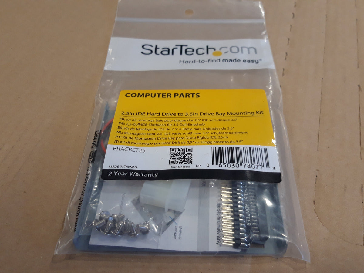 Startech 2.5in IDE Hard Drive to 3.5in Drive Bay Mounting Kit (BRACKET25)