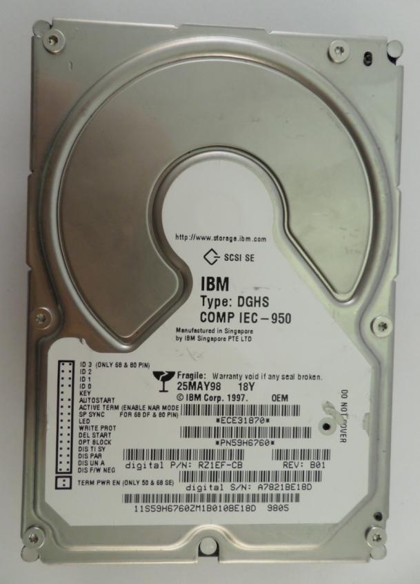 59H6760 - IBM 18.4Gb SCSI 68 Pin 3.5" 7200rpm HDD - Refurbished