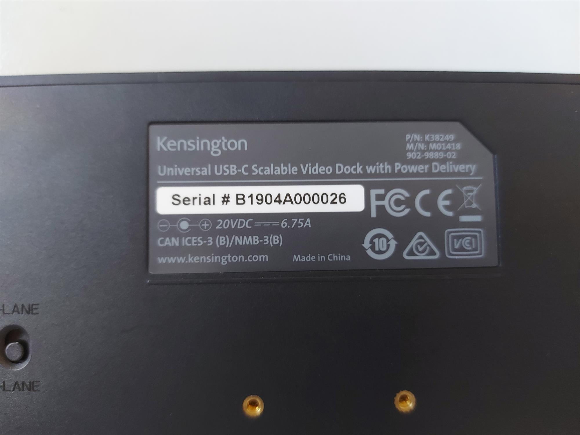 Kensington SD4800P Universal USB-C 10Gbps Scalable Tri-Video Docking Station (K38249 M01418)