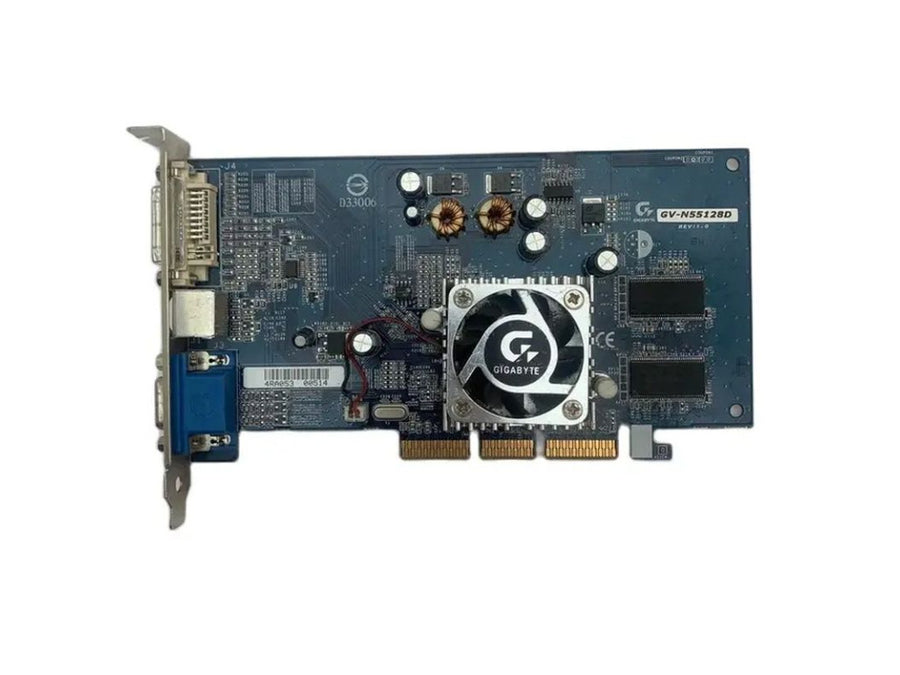 Gigabyte GV-N55128D GeForce FX 5500 Video Card ( 550581653 ) USED
