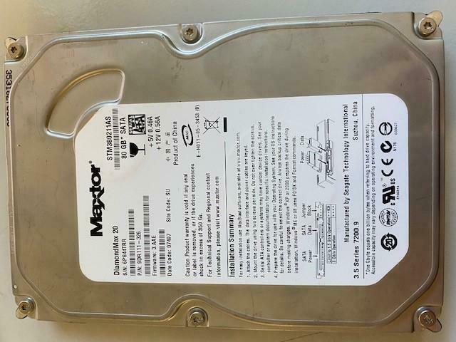 MAXTOR SEAGATE 80gb SATA 3.5" HDD ( STM380211AS 9DR111-326 ) REF