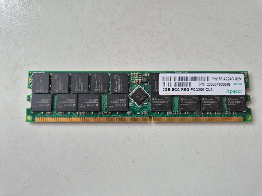 Apacer 2GB PC3200 DDR 400MHz ECC Reg CL3 DIMM ( 76.A224G.029 ) REF