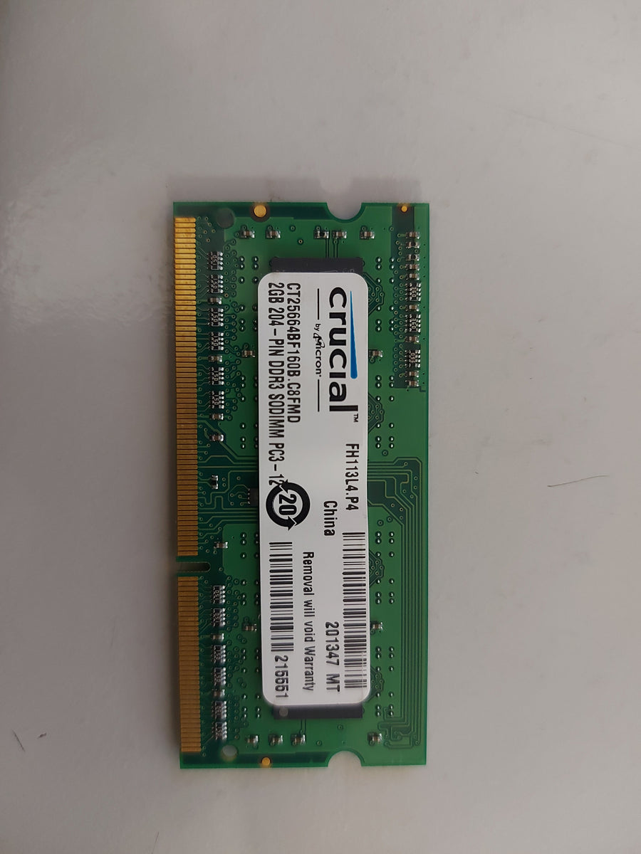 Crucial 2GB 204pin PC3 DDR3 SODIMM Memory Module CT25664BF160B.C8FMD