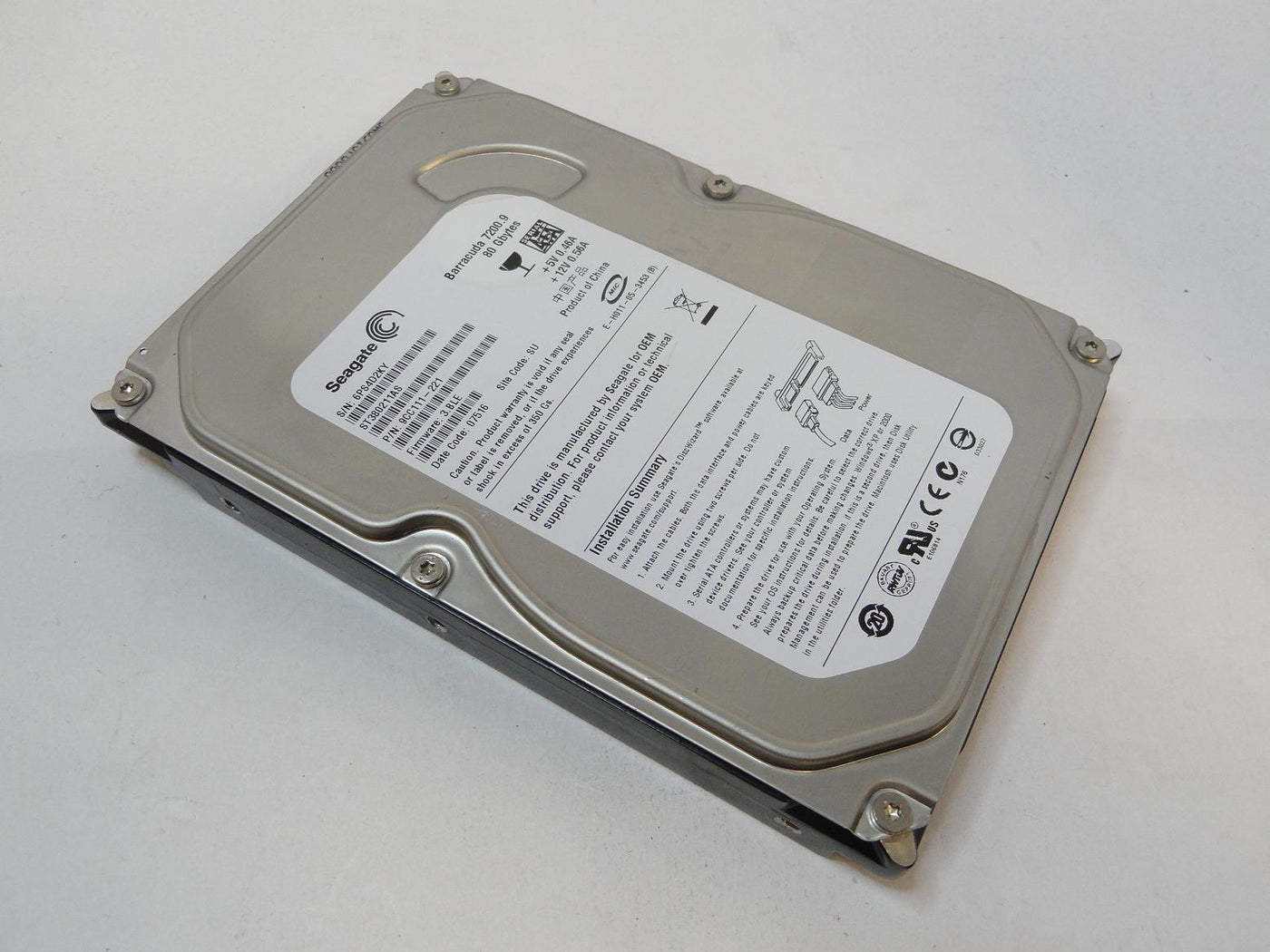 9CC111-221 - Seagate 80GB SATA 7200rpm 3.5in Barracuda 7200.9 HDD - Refurbished