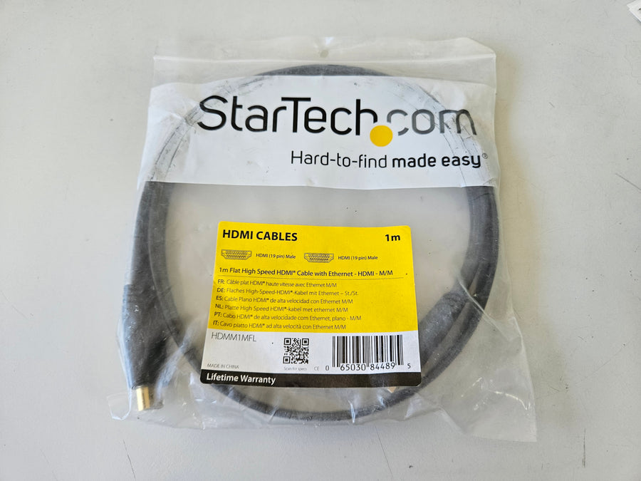 StarTech 1m Flat High Speed HDMI M/M Cable with Ethernet ( HDMM1MFL ) NEW