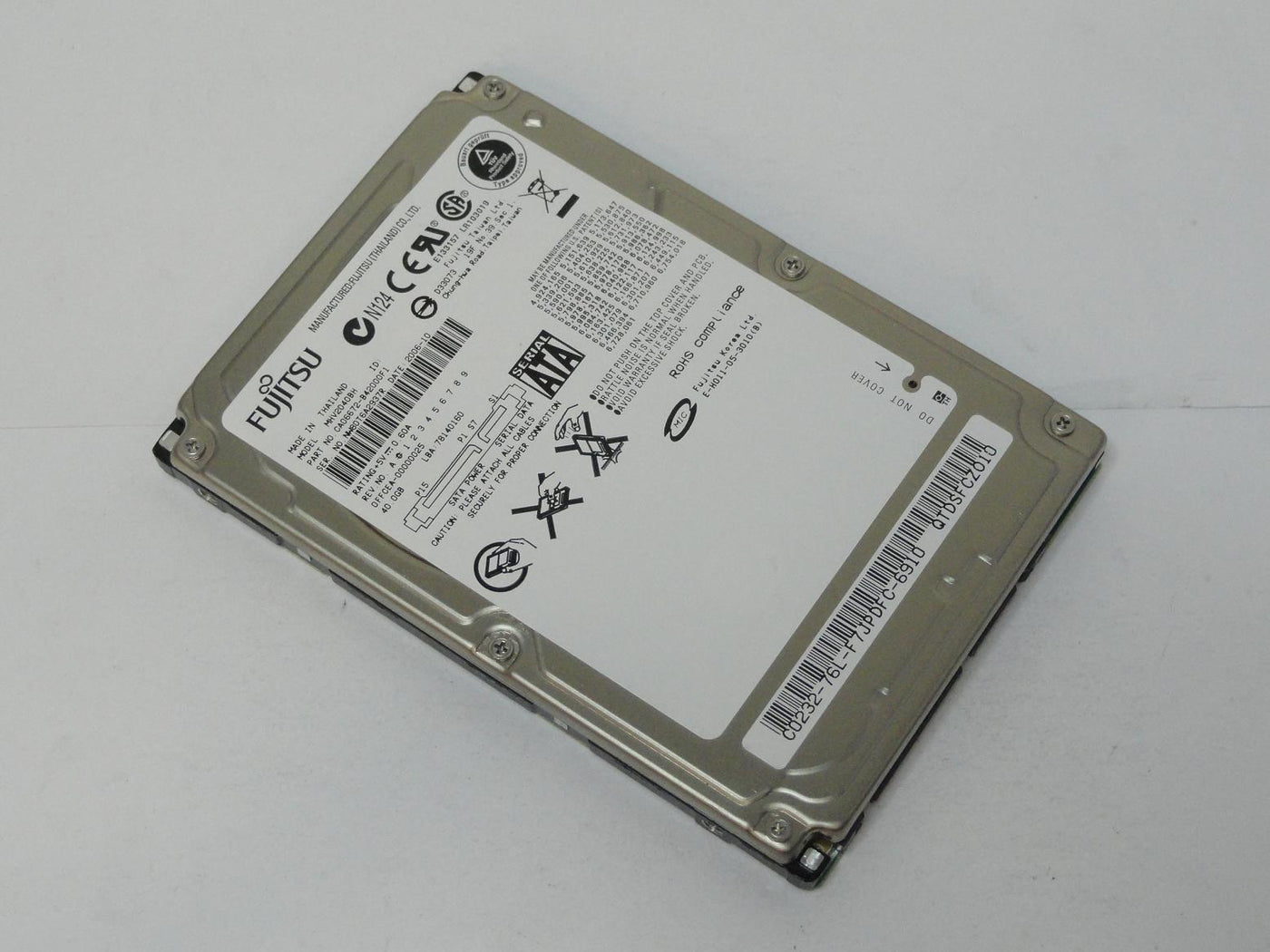 Fujitsu 40GB SATA 5400rpm 2.5in HDD ( CA06672-B42000F1 MHV2040BH ) USED