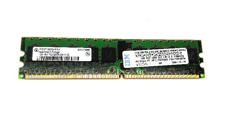 Infineon IBM 1GB PC2-3200 DDR2-400MHz ECC Reg CL3 240-Pin DIMM ( HYS72T128000HR-5-A 38L5093 73P2870 73P2866 ) REF