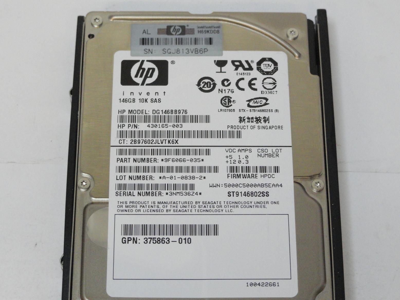 PR10713_9F6066-033_Seagate HP 146GB SAS 10Krpm 2.5in HDD - Image3