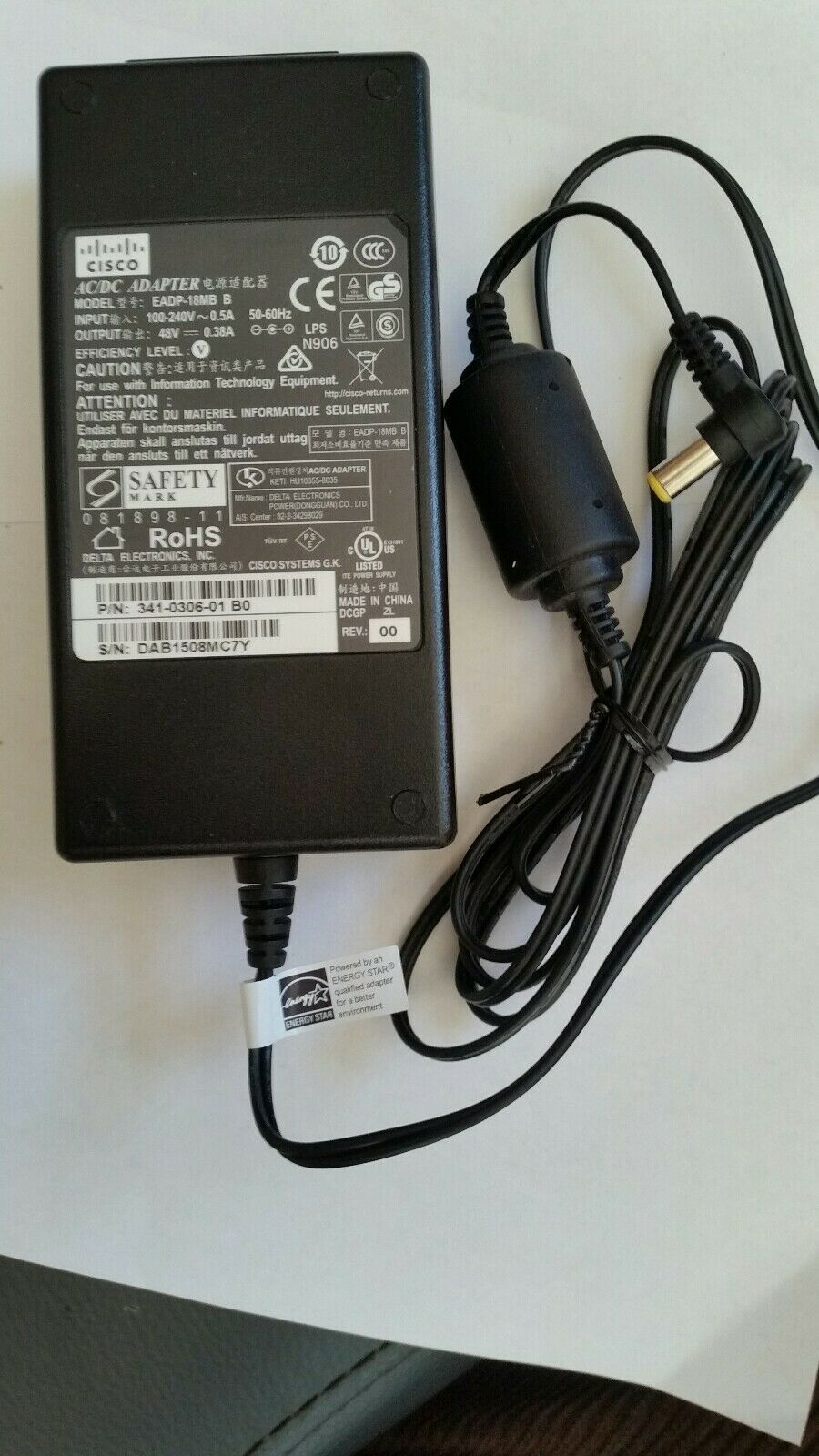CISCO AC/DC Adaptor (EADP 18MB B USED)