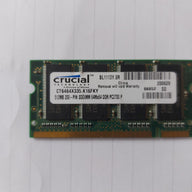Samsung/Crucial 512MB DDR-333MHz PC2700 non-ECC Unbuffered CL2.5 200-Pin SoDimm Memory Module (M470L6524CU0-CB3 CT6464X335.K16FKY)
