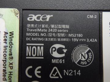 PR20369_MS2180_Acer TravelMate 1.5Ghz 1278Mb Ram No HDD Laptop - Image7