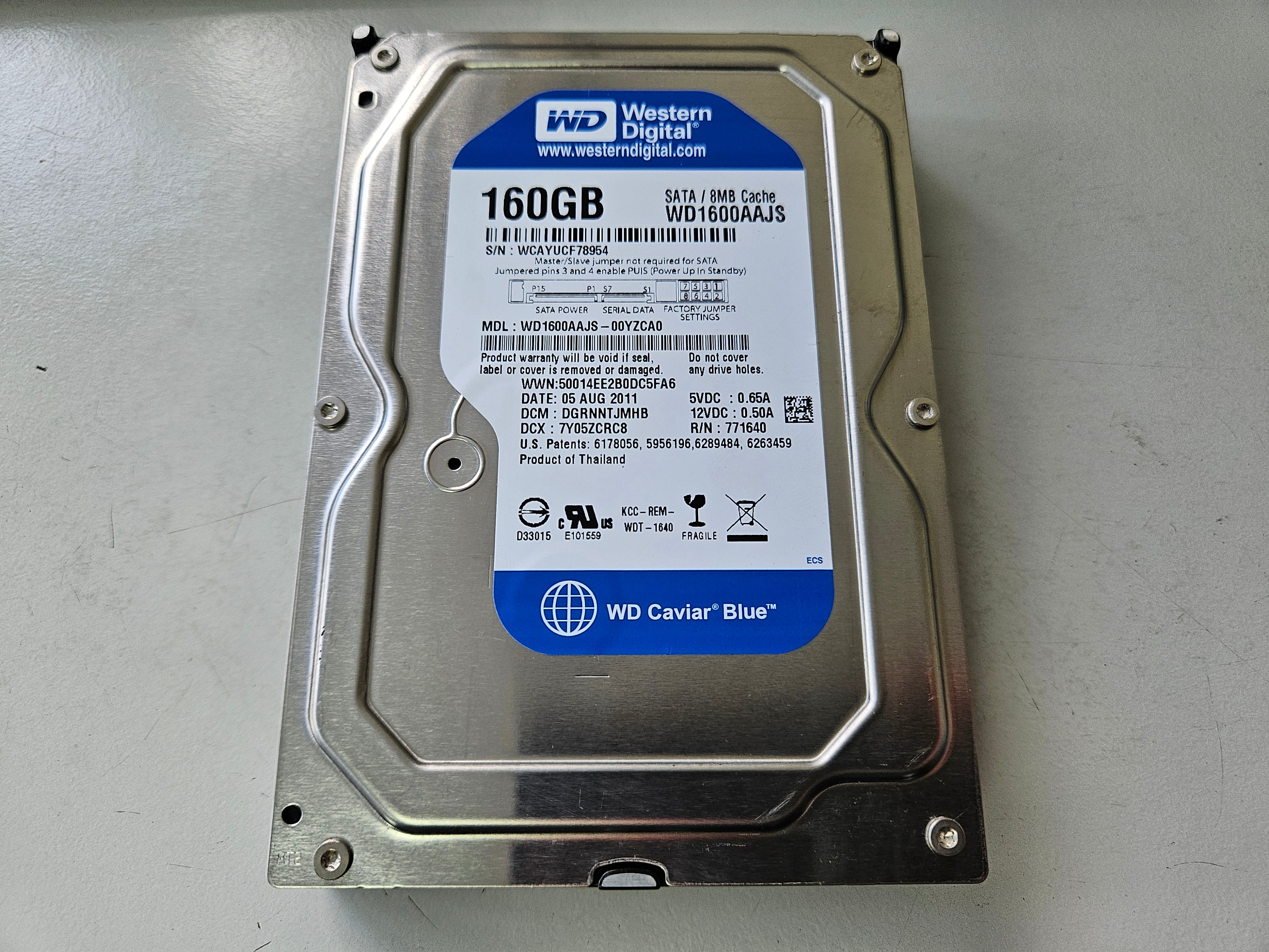 Western Digital 160GB SATA 7200rpm 3.5in HDD ( WD1600AAJS-00YZCA0 WD1600AAJS ) REF