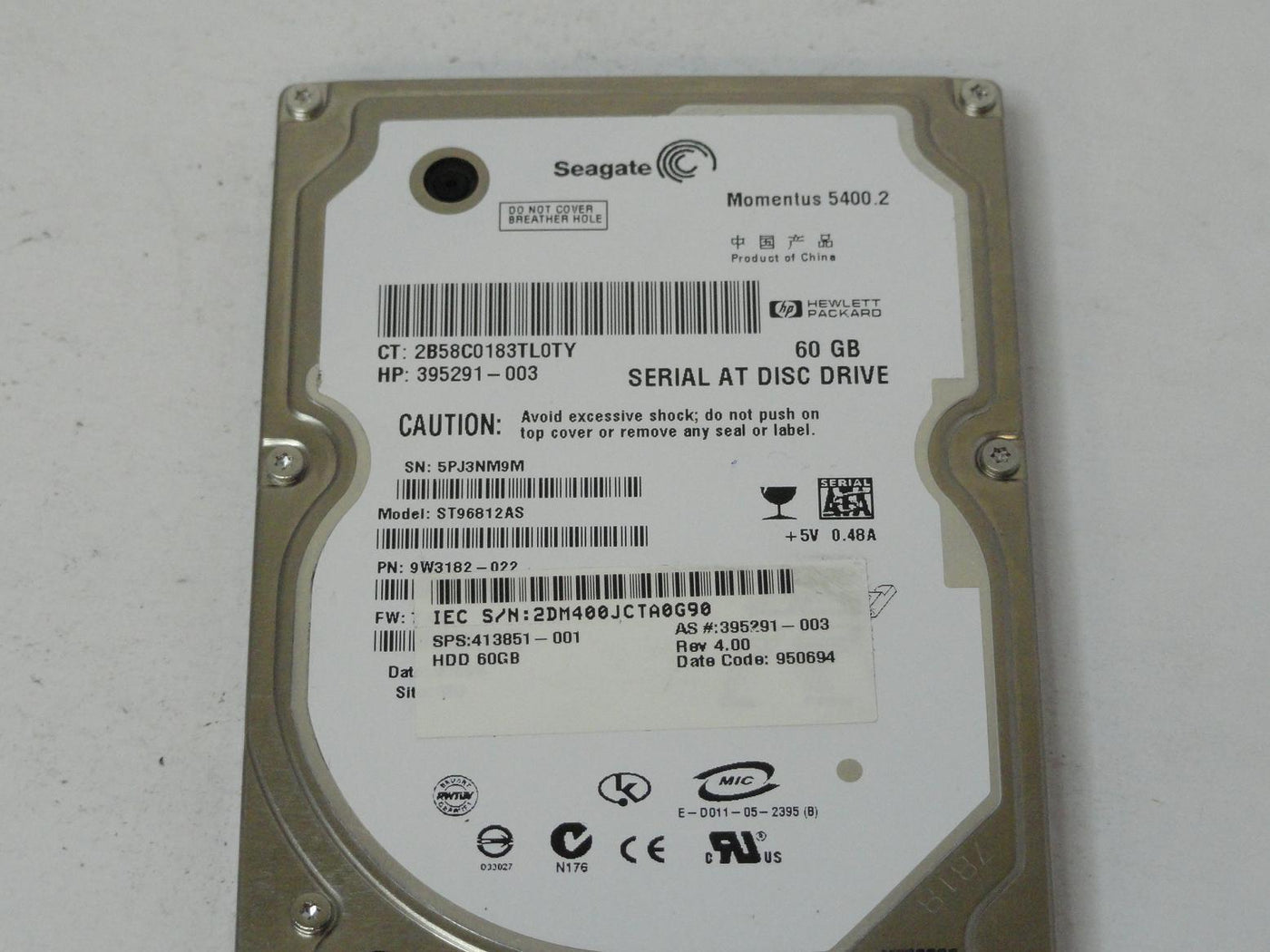 PR25094_9W3182-022_Seagate HP 60GB SATA 5400rpm 2.5in HDD - Image3