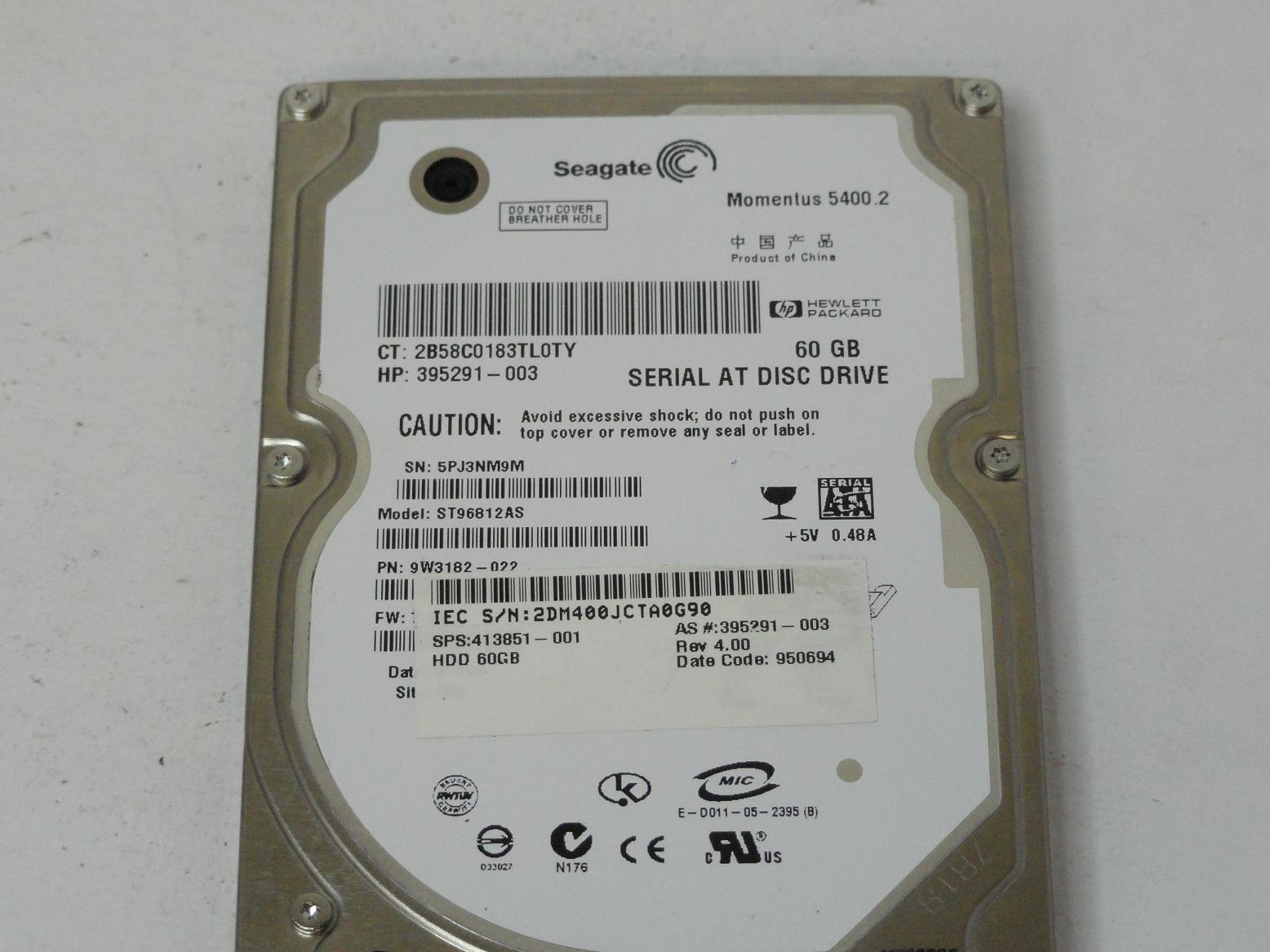 PR25094_9W3182-022_Seagate HP 60GB SATA 5400rpm 2.5in HDD - Image3