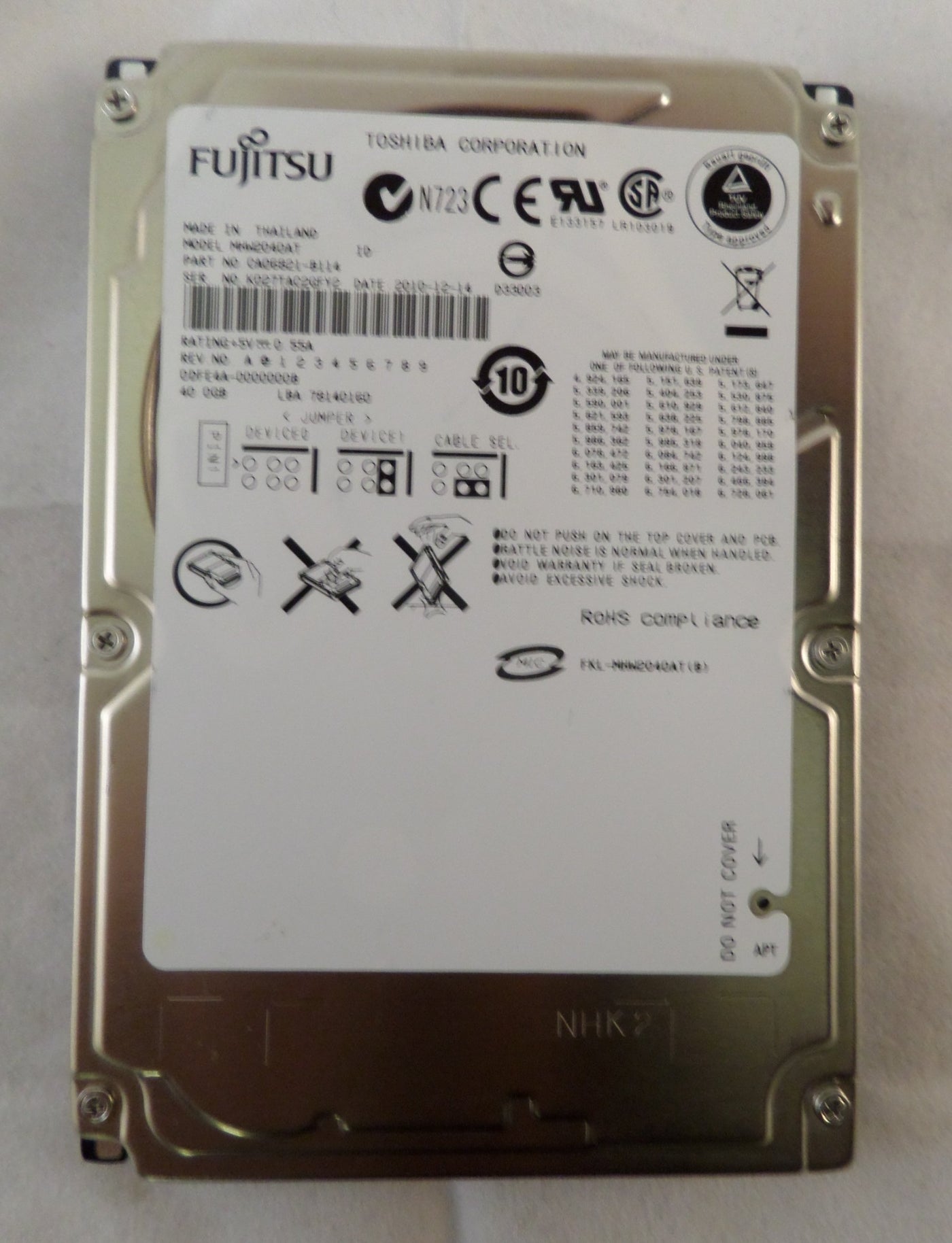 CA06821-B114 - Fujitsu 40GB IDE 4200rpm 2.5in HDD - Refurbished