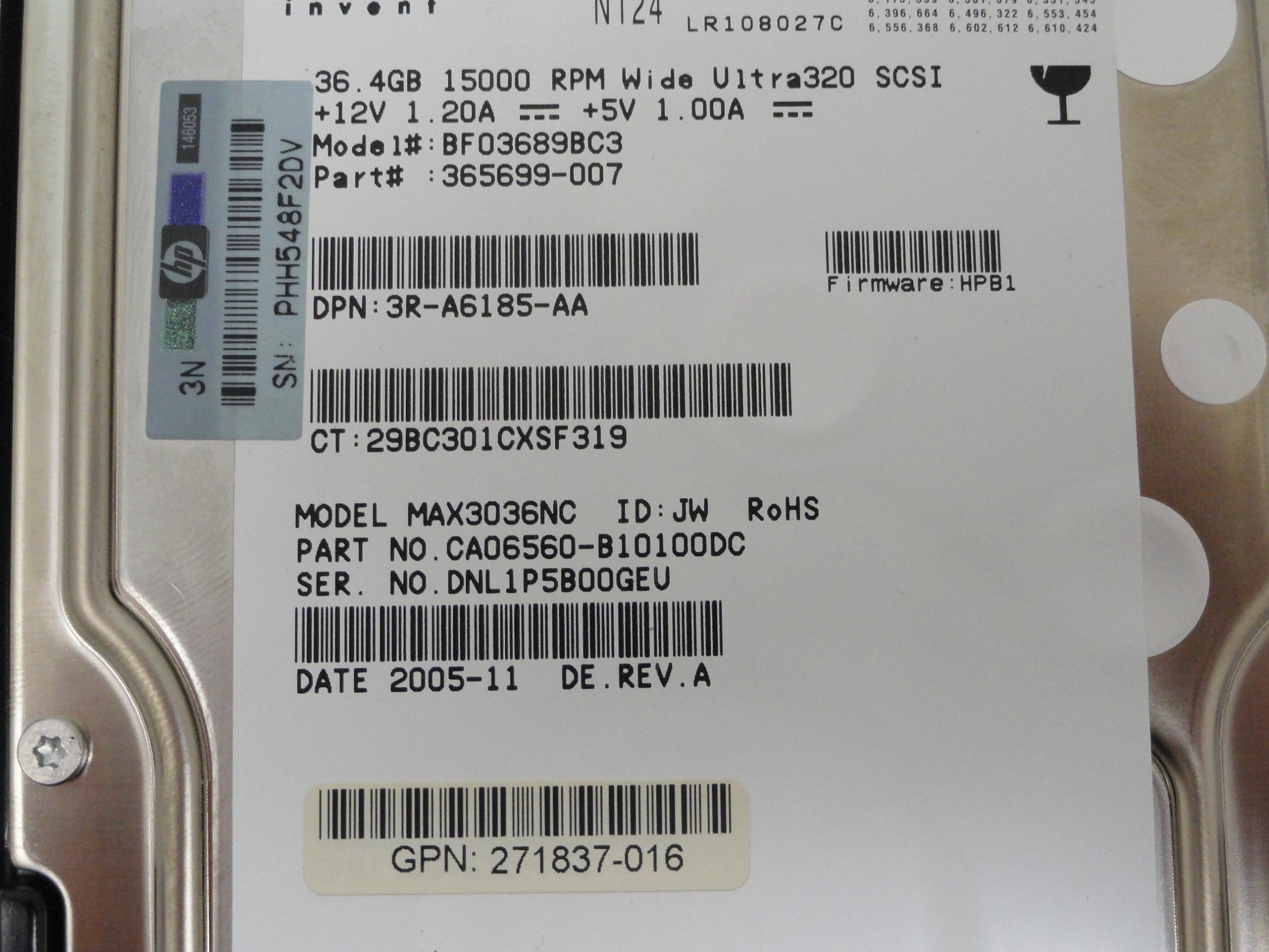CA06560-B10100DC - Fujitsu HP 36.4GB SCSI 80 Pin 15Krpm 3.5in HDD in Caddy - Refurbished
