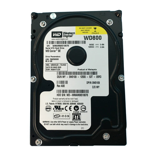 Western Digital Dell 80Gb SATA 7200rpm 3.5in HDD ( WD800JD-75JNA0 0W0109 ) REF