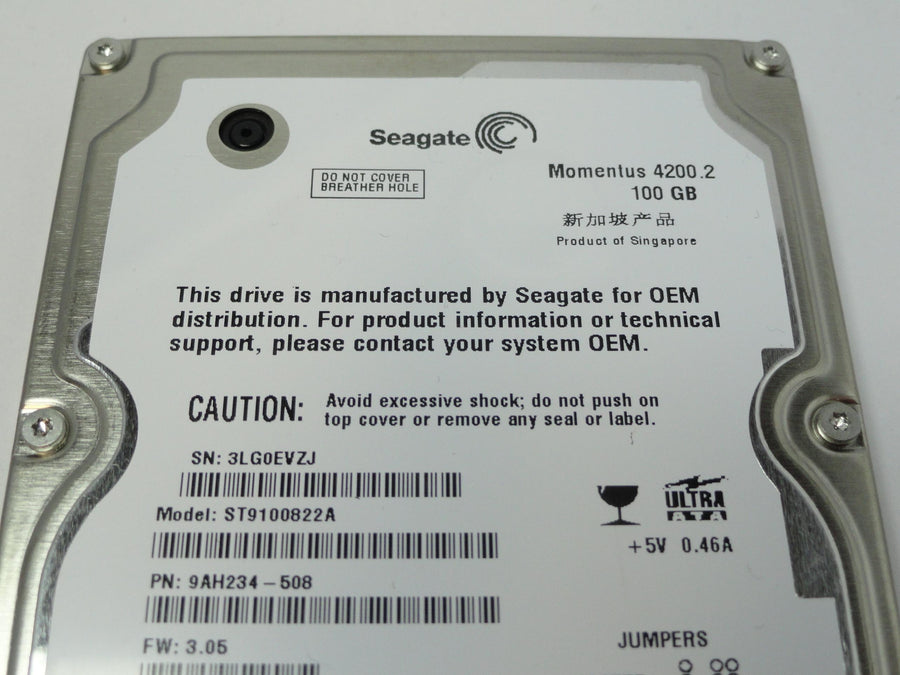 9AH234-508 - Seagate Momentus 100Gb IDE 4200rpm 2.5in HDD - Refurbished