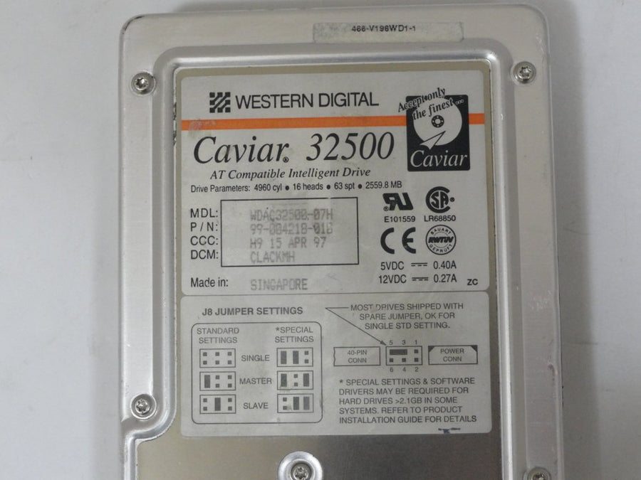 WDAC32500-07H - Western Digital 2.5Gb 3.5" IDE HDD  - Refurbished