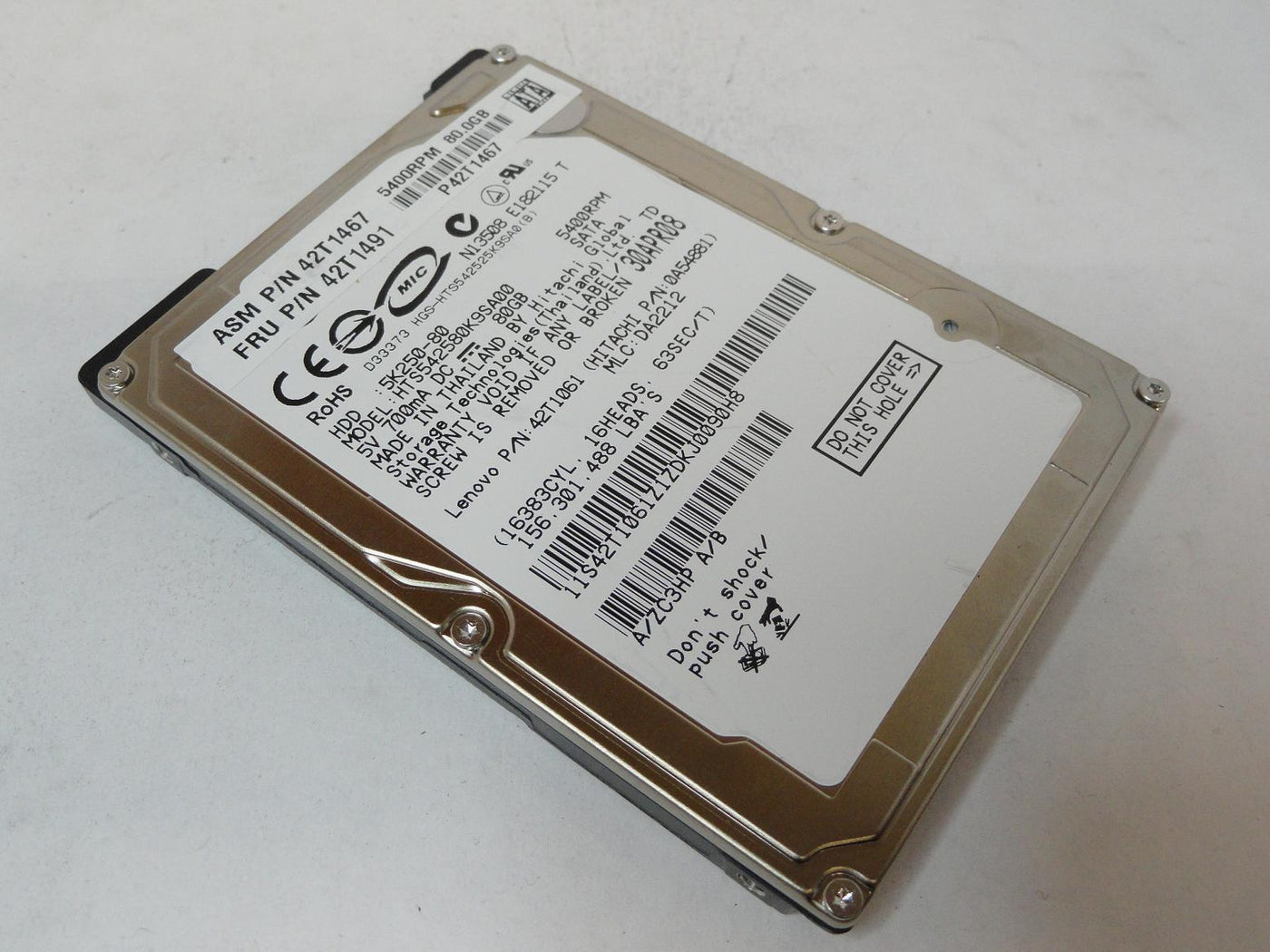 0A54881 - Hitachi Lenovo 80GB SATA 5400rpm 2.5in HDD - Refurbished