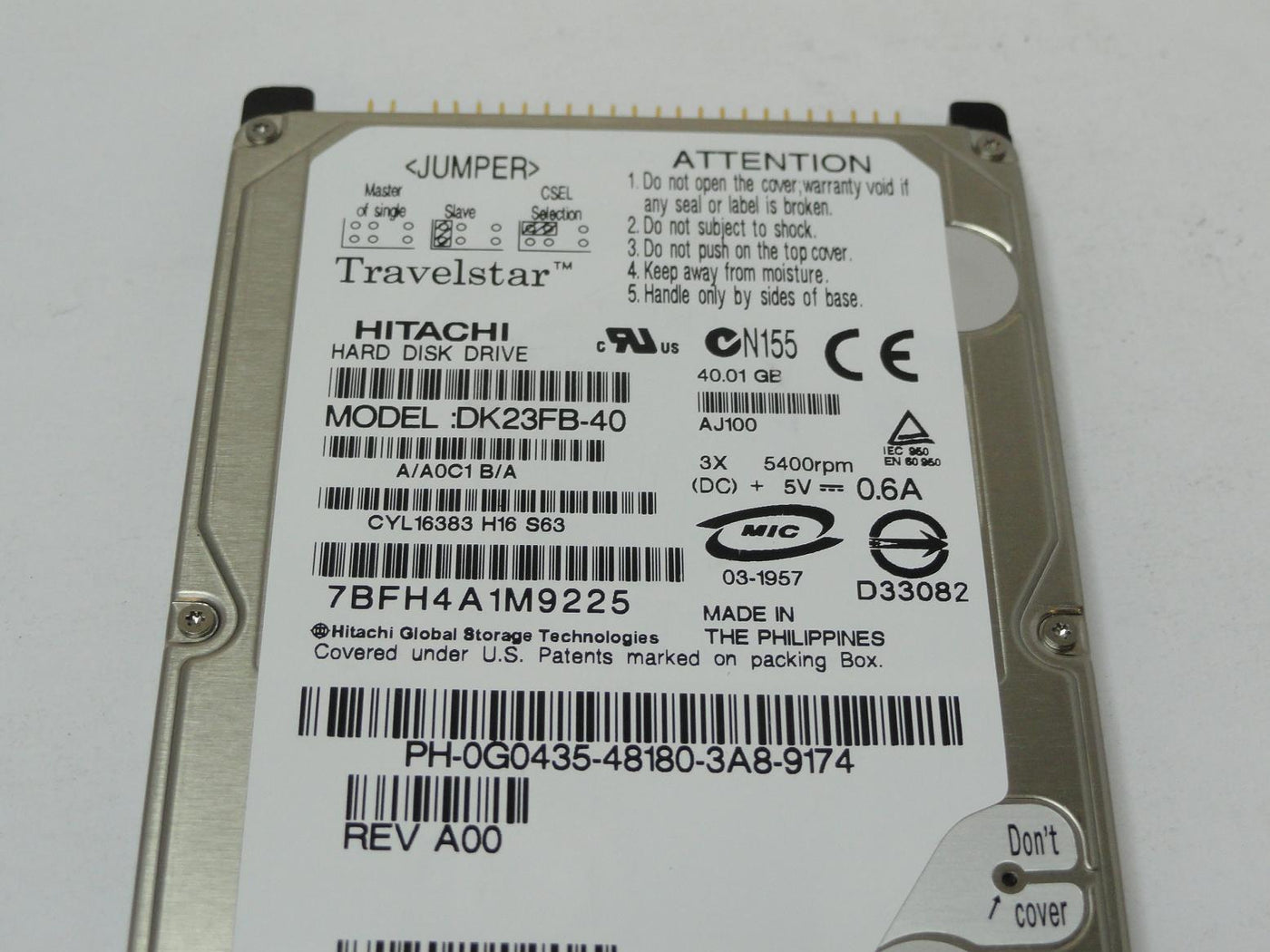 PR04422_DK23FB-40_Hitachi,  40GB ATA-5 2.5" 9.5mm 5400RPM ... - Image2