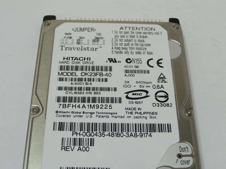 PR04422_DK23FB-40_Hitachi,  40GB ATA-5 2.5" 9.5mm 5400RPM ... - Image2