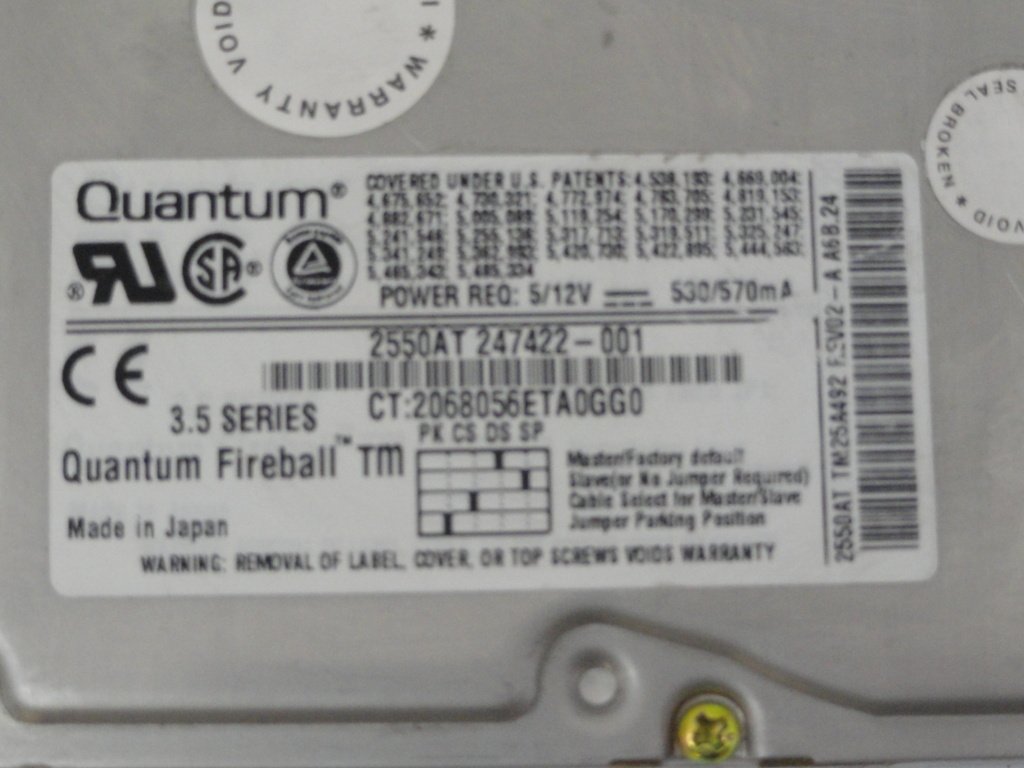TM25A492 - Quantum 2.5GB IDE 3.5" 5400Rpm HDD - Refurbished