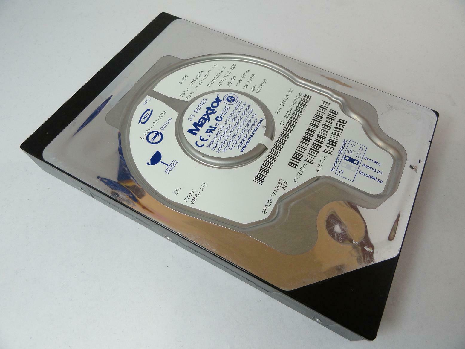 Maxtor Compaq 20GB IDE 5400rpm 3.5" HDD ( 2F020L0 294923-001 ) REF