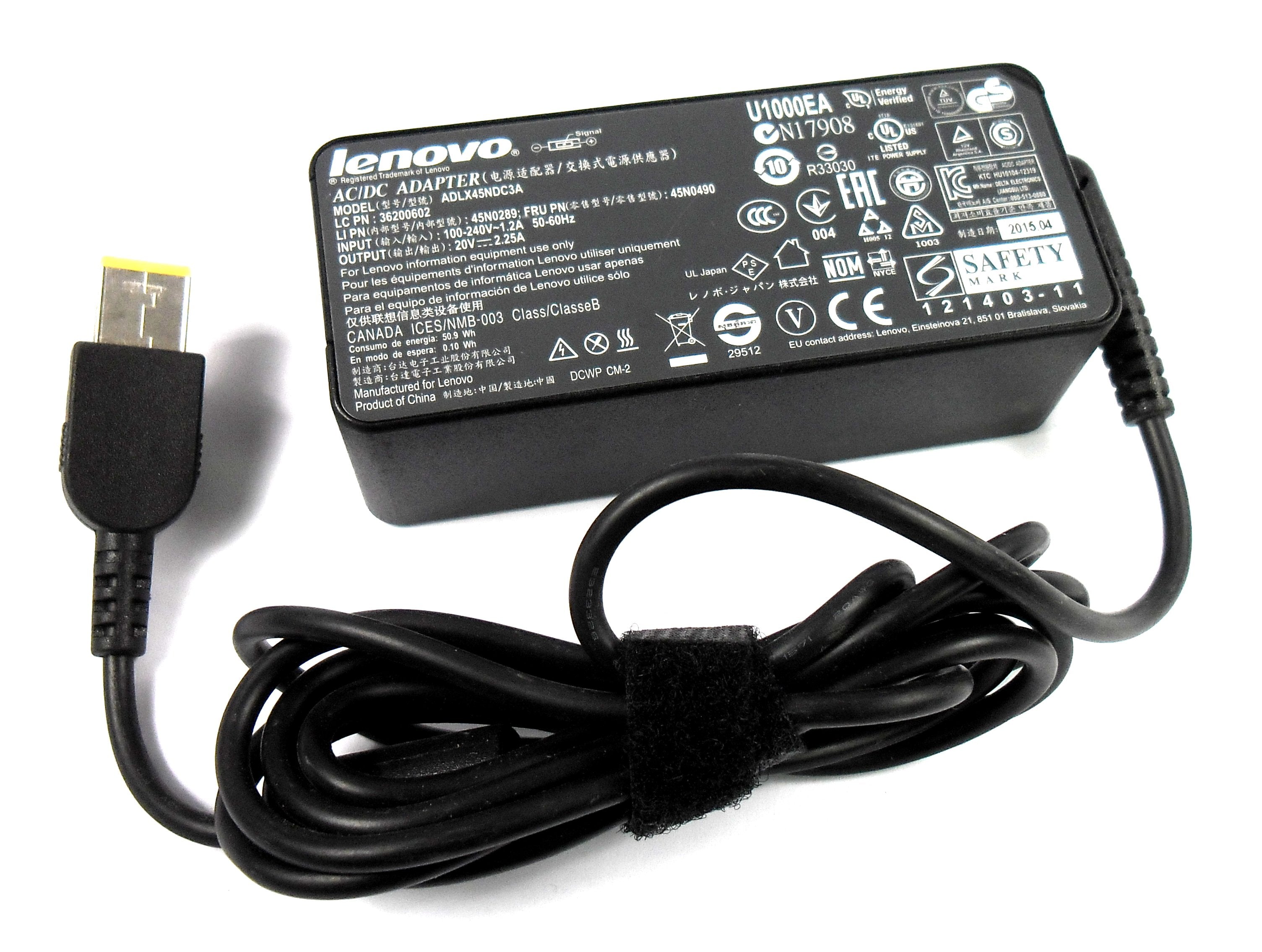 GENUINE LENOVO 45N0289 20V 2.25A 45W AC ADAPTER (45N0490 USED)