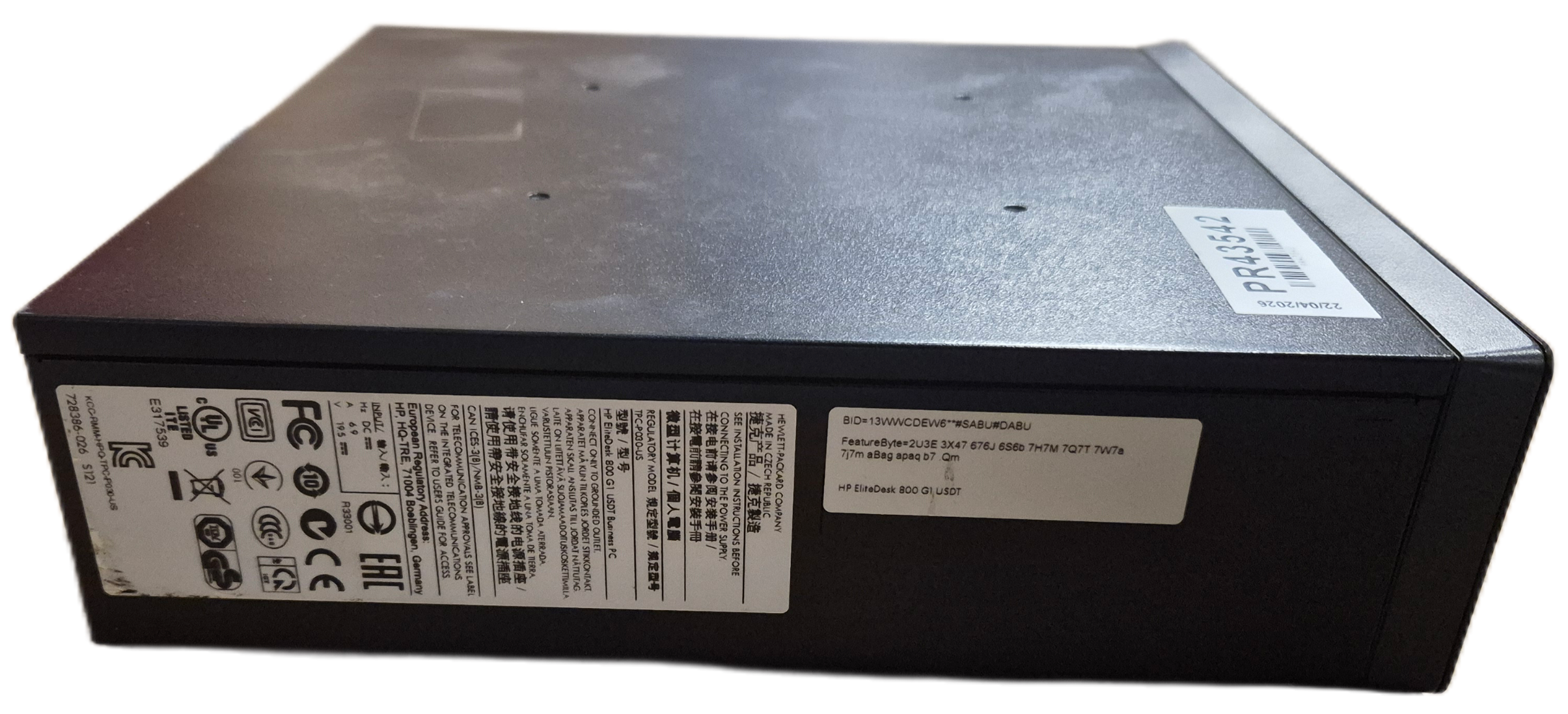HP EliteDesk 800 G1 USDT 500GB HDD 8GB RAM DVD i5-4570s 2.9GHz NO OS w/ AC adapter ( HT5T98ET#ABU ) USED