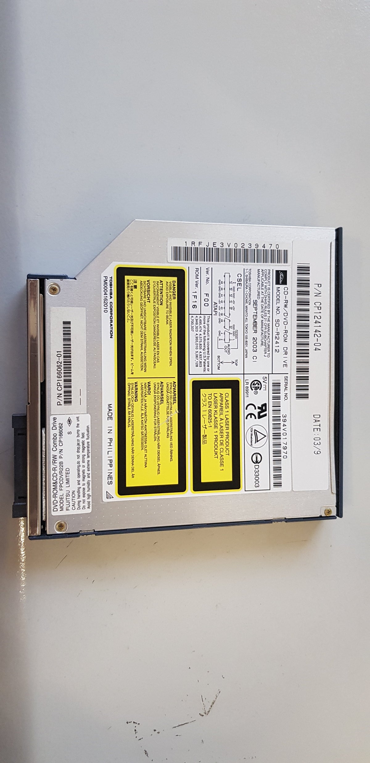 Toshiba Slimline 24x/10x/8x  CDRW/DVDRom
