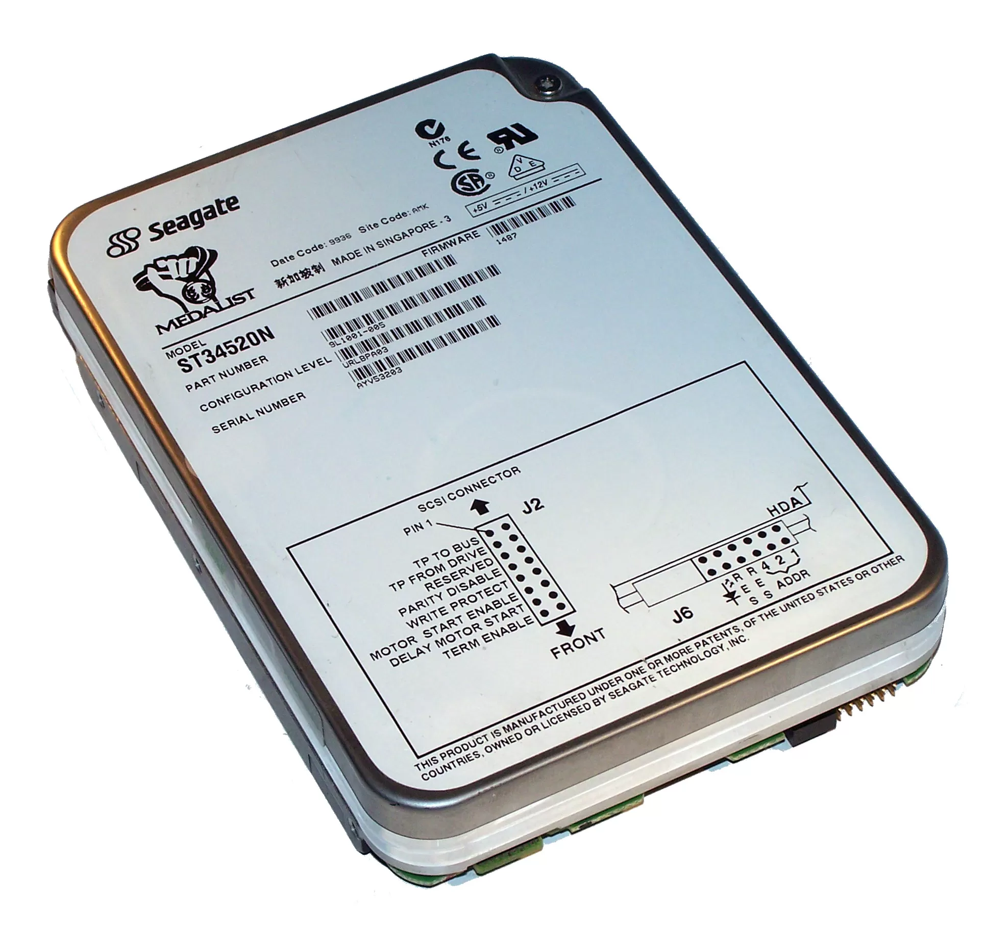 Seagate 4.5GB SCSI 50 Pin 7200rpm 3.5in HDD ( 9L1001-003 ST34520N ) REF