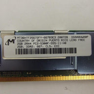Micron 2GB PC2-5300 DDR2-667MHz ECC Fully Buffered CL5 240-Pin DIMM ( MT36HTF25672FY-667B3E3 ) REF
