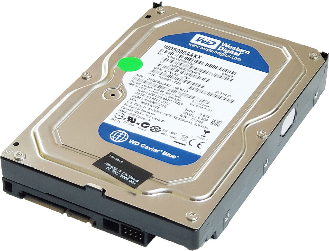 Western Digital 500Gb SATA 7200rpm 3.5in HDD ( WD5000AAKX-221CA1 ) REF