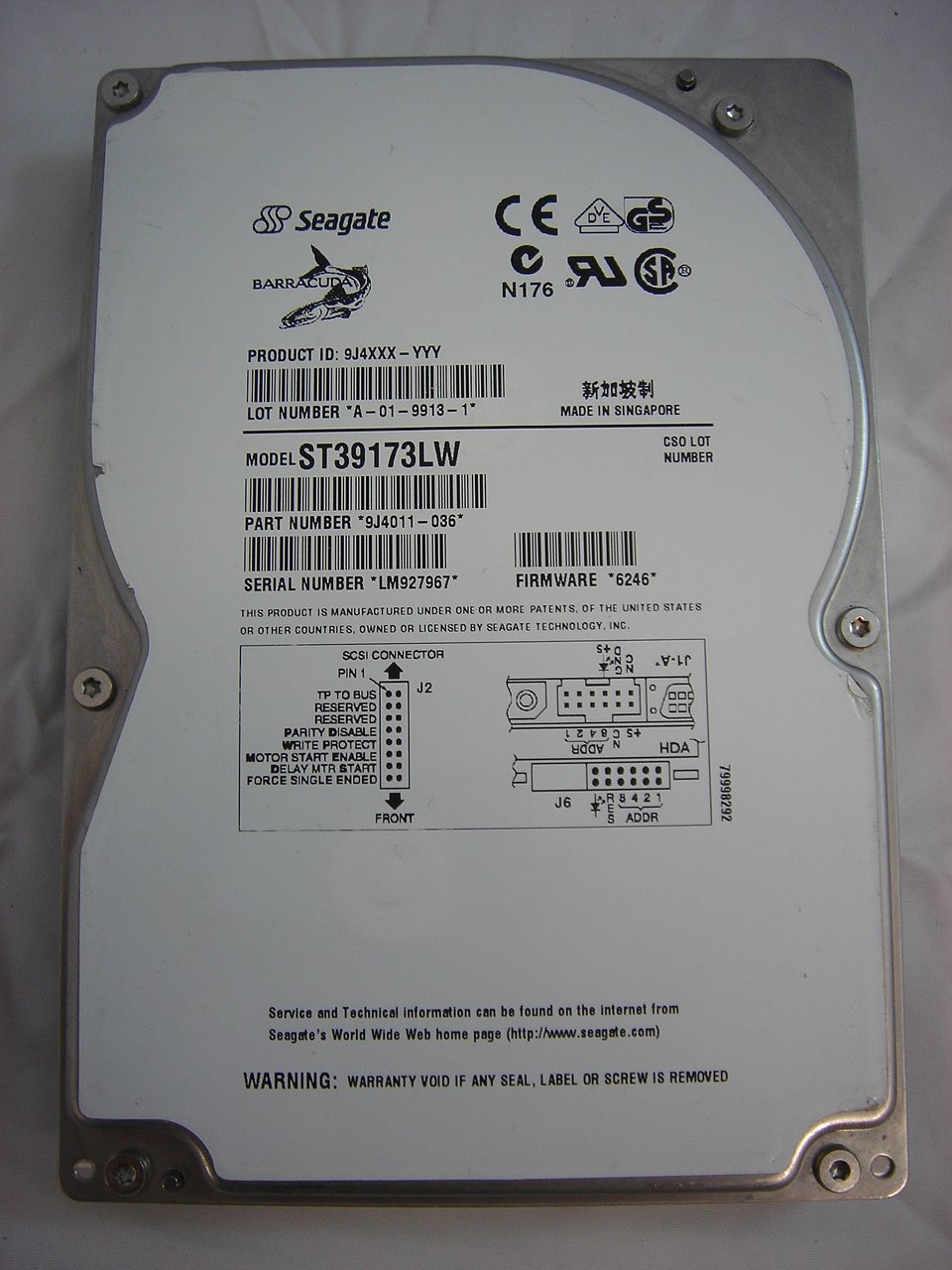 MC5624_9J4011-036_Seagate SCSI 68pin 9.1GB 3.5" HDD - Image2