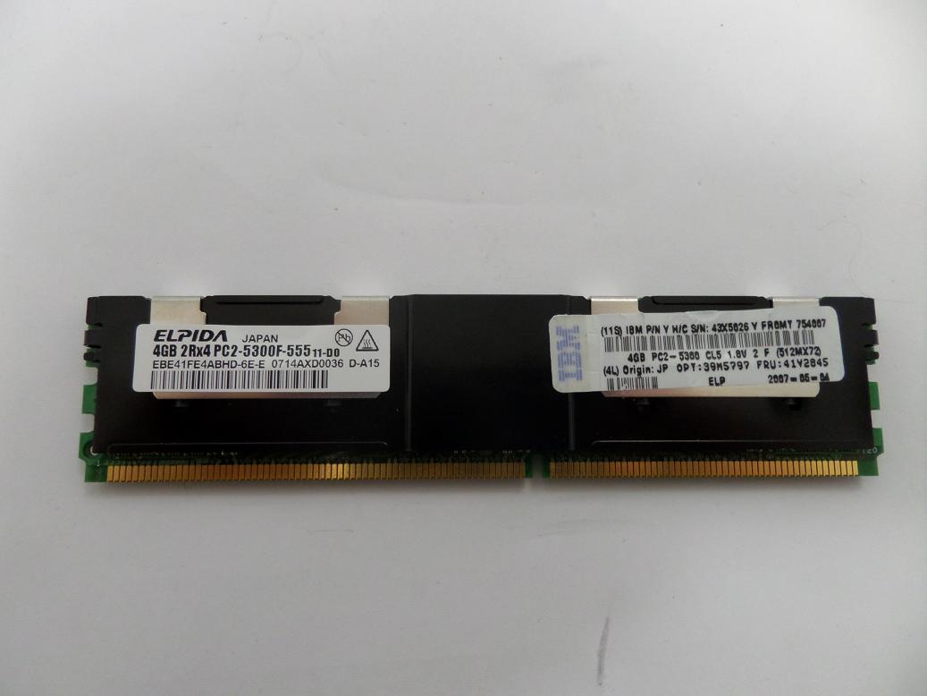 Elpida IBM 4GB PC2-5300 DDR2-667MHz 240-Pin ( EBE41FE4ABHD-6E-E BPA 41Y2845 39M5797 ) REF