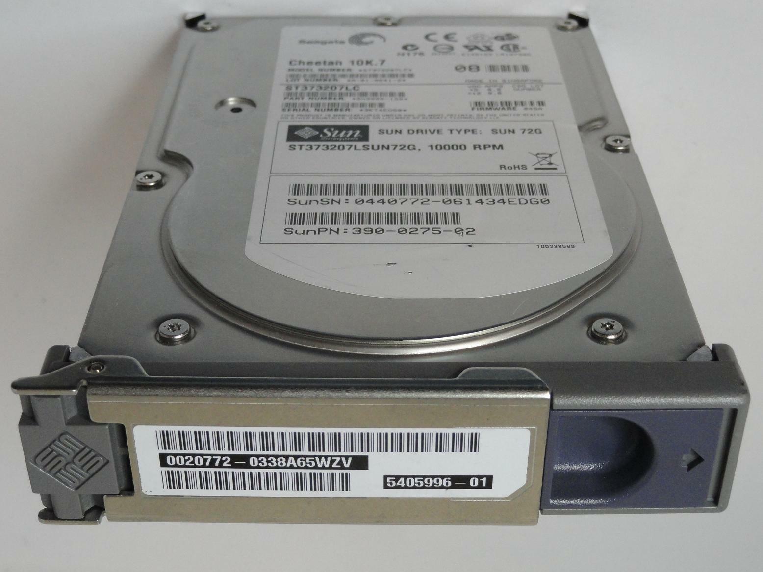 Seagate SUN 73GB SCSI 80 Pin 10Krpm 3.5in HDD in Caddy ( ST373207LC 9X3006-150 390-0275-02 540-5996-01 ) USED