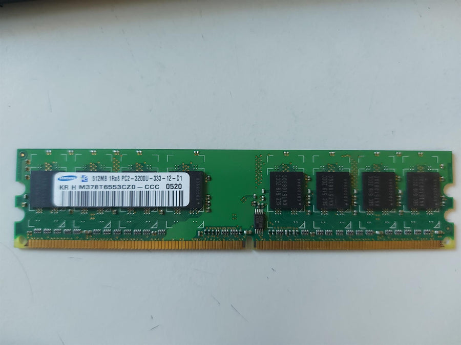 Samsung 512MB DDR2-400MHz PC2-3200 non-ECC Unbuffered CL3 240-Pin DIMM Memory Module (M378T6553CZ0-CCC)