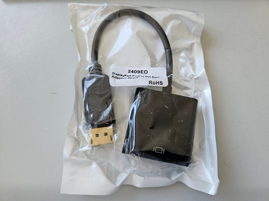 Videk DisplayPort Plug to DVI Socket Adapter - Black ( 2409ED ) NEW