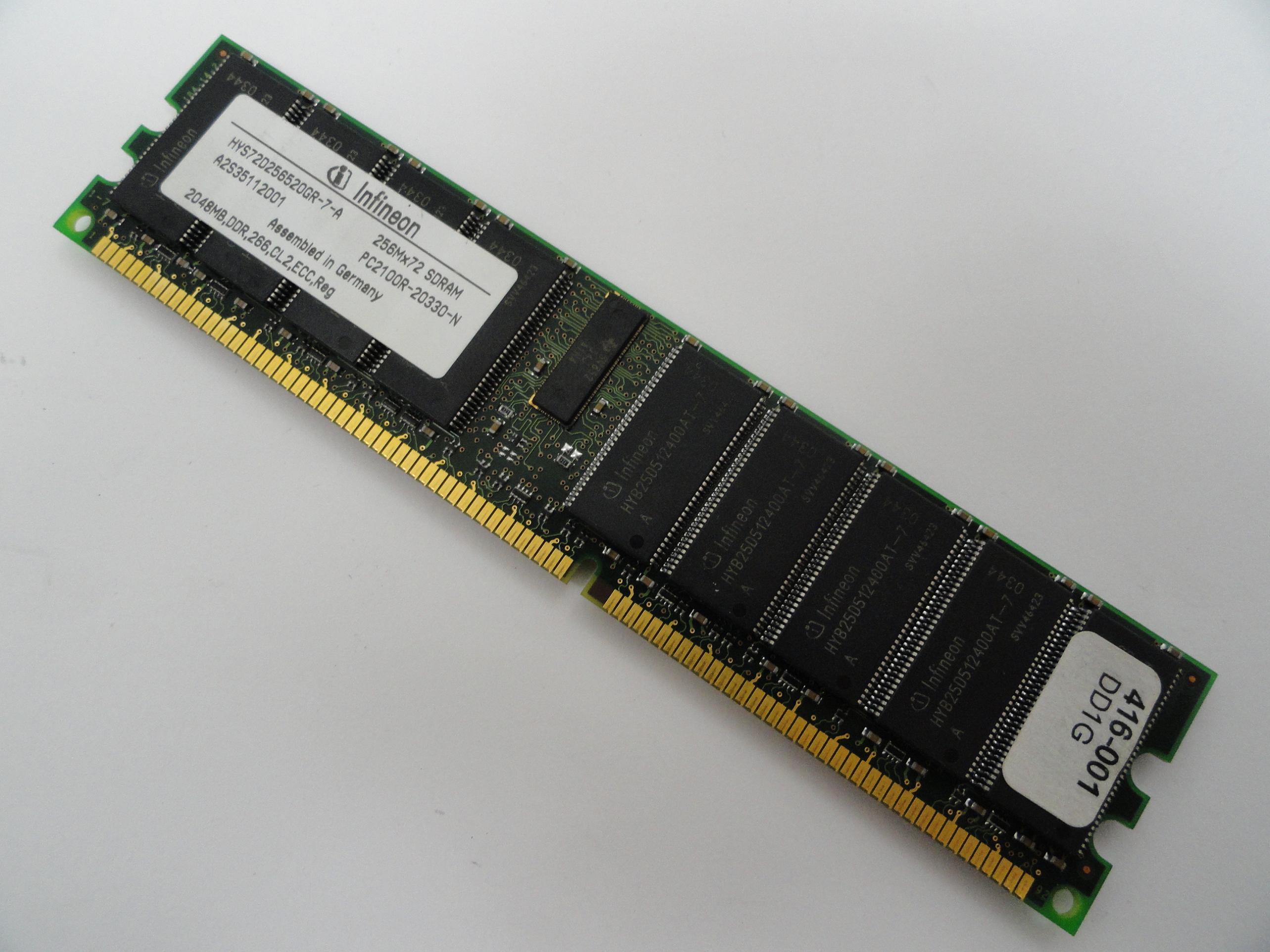 Infineon 2Gb DDR-266 PC2100R CL2 ECC Reg RAM ( HYS72D256520GR-7-A ) REF