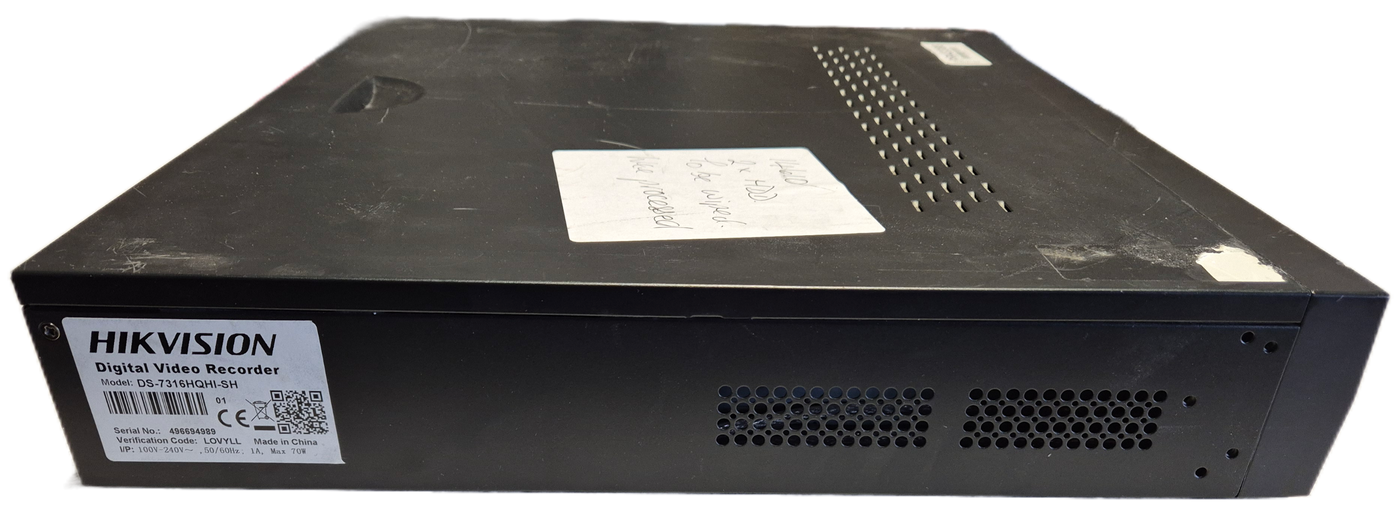 HIKVision 16 Channel Turbo HD DVR - 4TB HDD - admin password reset to 12345 ( DS-7316HQHI-SH ) USED