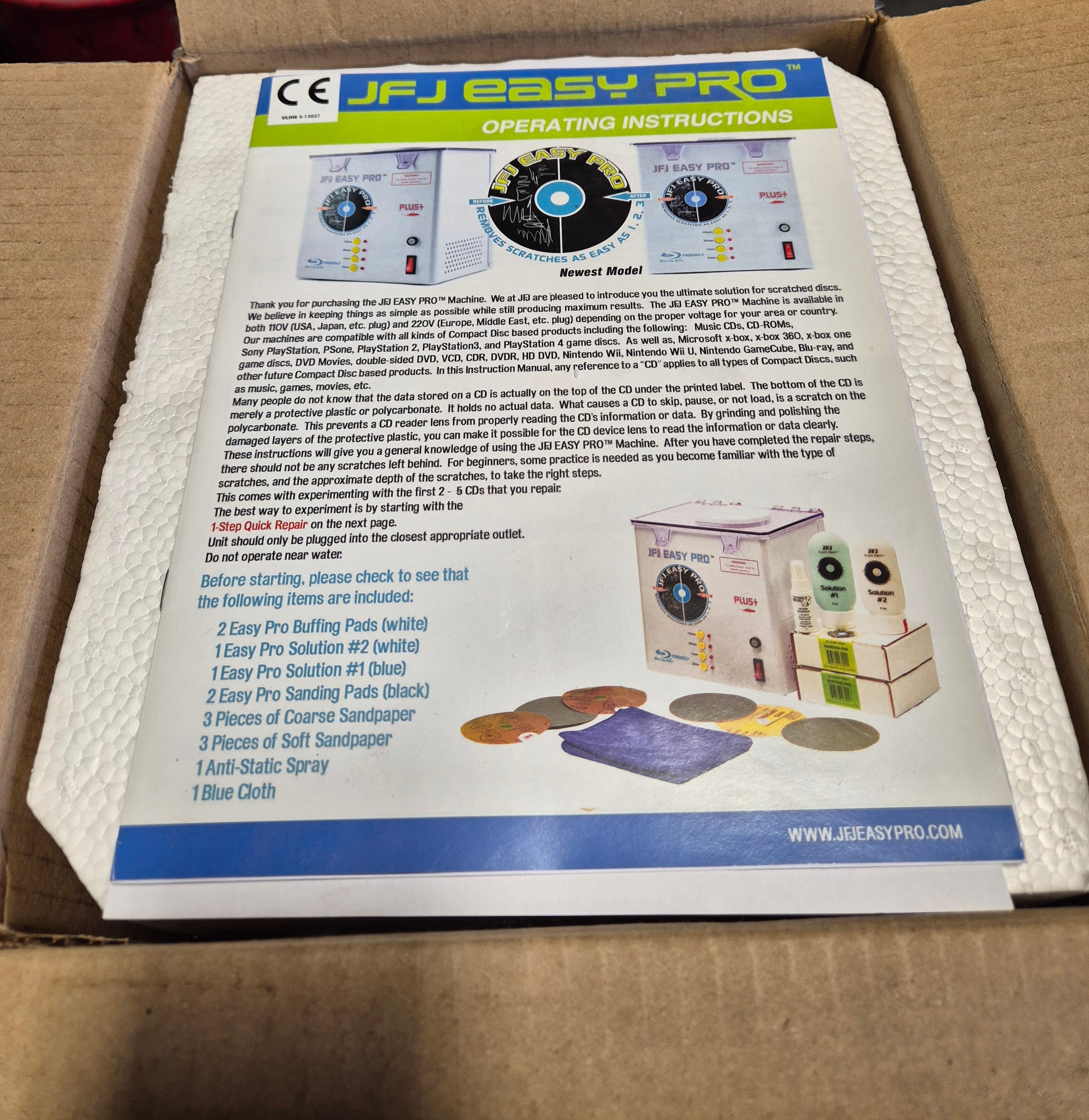 JFJ Easy Pro Disc Repair Machine – Liquid Polish has separated & is likely unusable NEW OPEN BOX