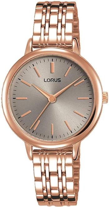Lorus Ladies Rose Gold Plated Bracelet Watch Grey Dial ( RG296PX9 ) NEW