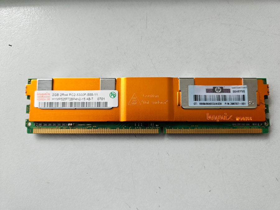 Hynix HP 2GB PC2-5300 DDR2-667 ECC CL5 240-Pin DIMM ( HYMP525F72BP4N2-Y5 398707-051 ) REF